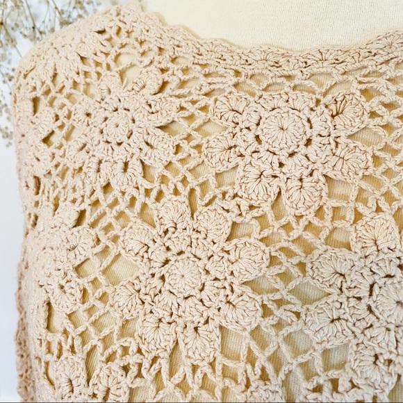 VINTAGE Crochet Cropped Sweater - Picture 5 of 9